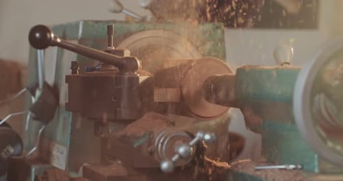 Lathe Shavings Woodworking Tool in Workshop