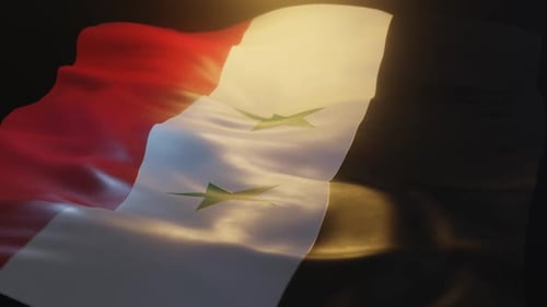 Syrien-Flaggen-Flachwinkelansicht
