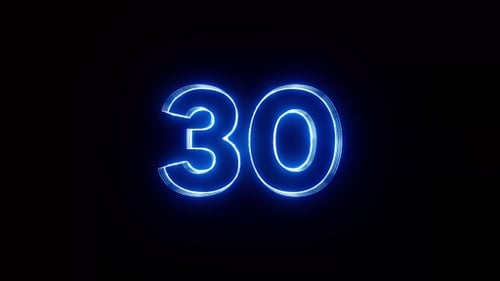 Modern Blue Neon Countdown Timer from 30