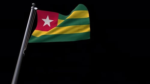 Realistic Togo National Flag Waving in the Wind
