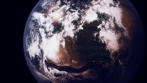 Realistic Planet Earth Rotation from Space Animation
