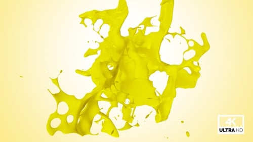 Vibrant Yellow Liquid Paint Burst Animation