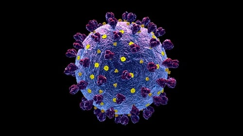 Rotating 3D Virus Model Alpha Channel Animation