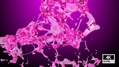 Dynamic Pink Fluid Splash Overlay with Alpha Channel