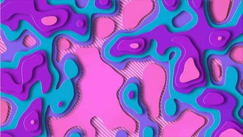 Abstract Colorful Flowing Layered Background Loop Animation
