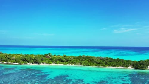 Natural fly over abstract shot of a summer white paradise sand beach and aqua turquoise water backgr