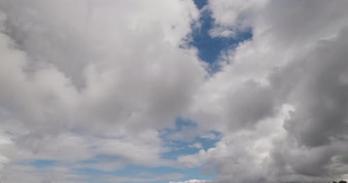 Clouds Move Smoothly Before the Rain in the Blue Sky. Timelapse Wide Shot.