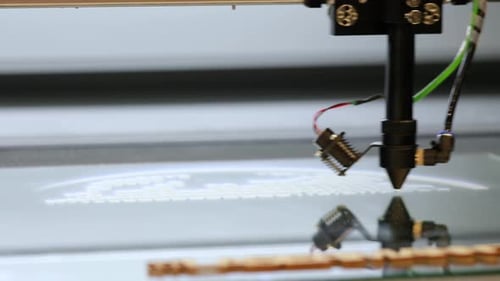 Laser Engraver Operating on Industrial Machine