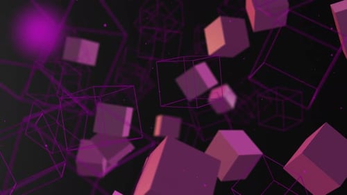 Dynamic Abstract Geometric Cubes Floating Background