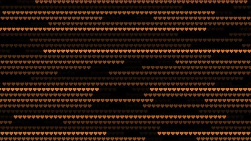 Golden Heart Pattern Abstract Looping Background