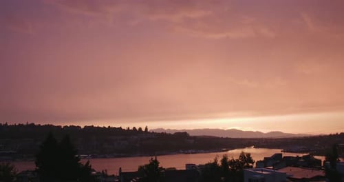 Illuminated Sky Pink Orange Red Clouds Sunset Time Lapse