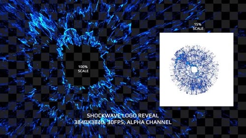 Blue Smoke Shockwave - 3840x3840, Alpha Channel
