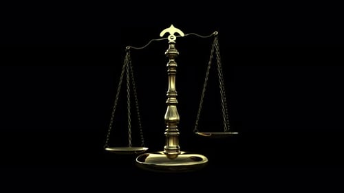 Golden Scales of Justice Balancing with Smooth Animation