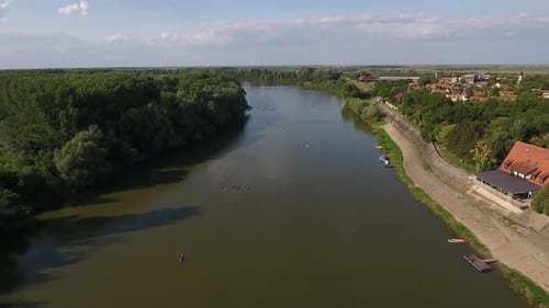 Kayaks On A River