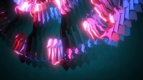Glowing Abstract Neon Wave Forms Background Animation