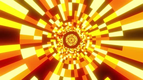 Warm Firework Circle Tunnel Vj Loop Background 4K