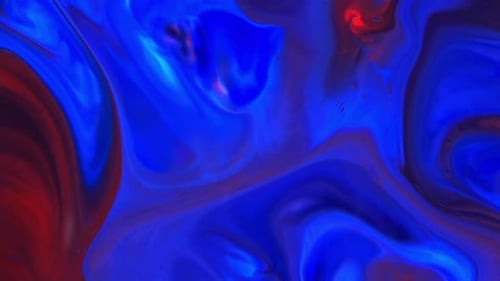 Abstract Fluid Paint Red and Blue Swirls