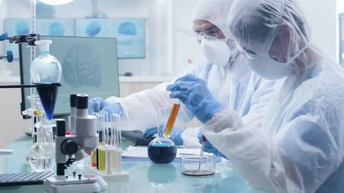 Scientists Conduct Experiment in Modern Laboratory