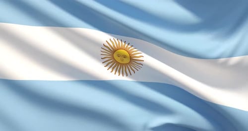 Realistic 3D Argentina Flag Waving Animation