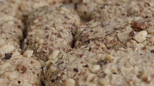 Close up of Delicious Nut Covered Cookies