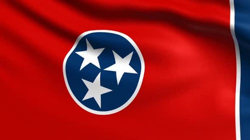 Waving Tennessee State Flag Seamless Loop Animation