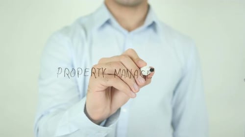 Property Management Phrase Written on Clear Surface