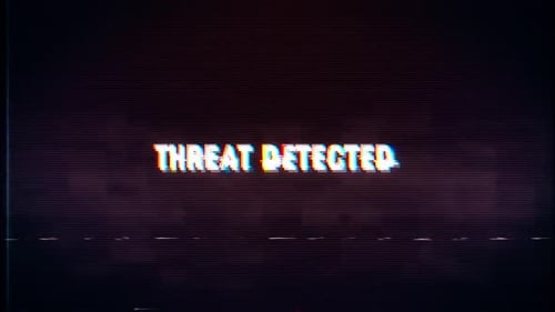 Digital Glitch Threat Detected Text Animation