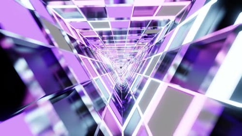 Light Purple And Pink Trianlge Vj Loop Tunnel 4K