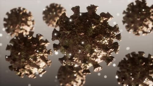 Animated 3D Virus Particles Floating for Medical Science Background