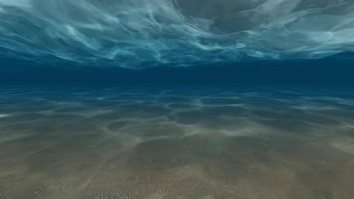 Dynamic Underwater Seabed Scene with Rippling Sunlight Caustics