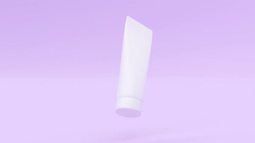 White Tube Cream Mockup Medical Concept Skin Care on Pink Back Able to Loop Seamless