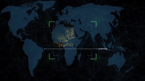 Digital Fingerprint Scan World Map Identity Reveal