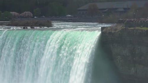 Niagara Falls Canada Slow Motion Slow Motion and Closeup Clip of the Canadian Falls During the Day