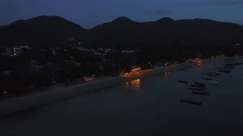 Aerial View on Night Beach