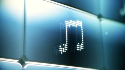 Futuristic Digital Dot Matrix Icons Reveal Animation