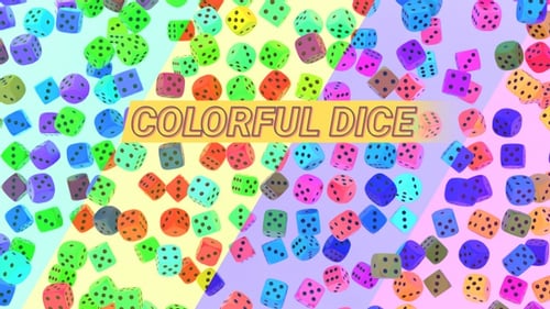 Dynamic Colorful Dice Floating Loop Background