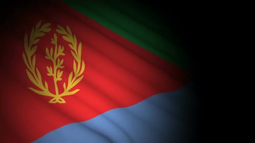 Flagge Eritreas weht im Wind