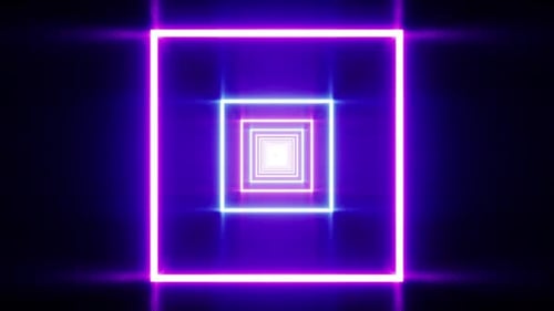 Square Neon Flicker Lights VJ Loop