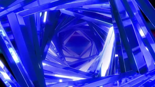 blue Triangle Tunnel geometric abstract background