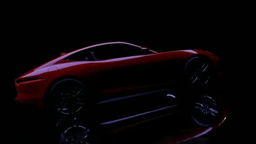 Sleek Red Sports Car Lighting Reveal Animation