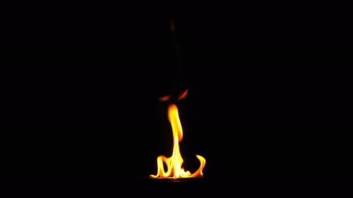 Fire Burning Heat Flame On Black Background