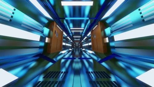 Animated Futuristic Sci-Fi Tunnel Flight Background Loop