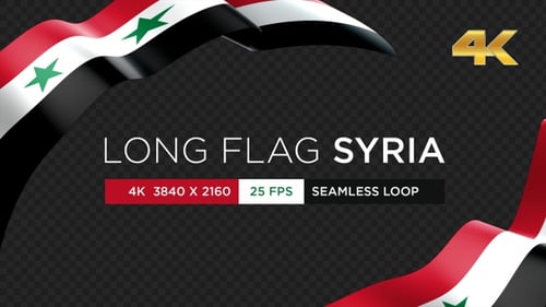 Animated Waving Flag of Syria for Video Graphics