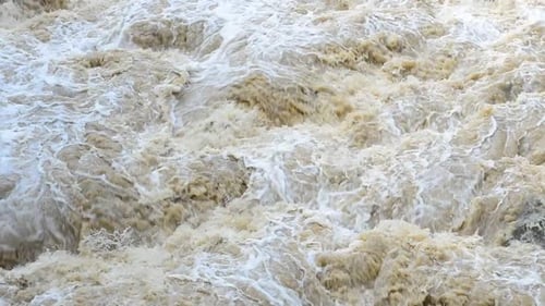 Turbulent River Flowing Fast