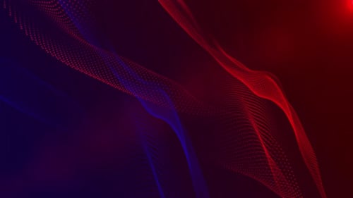 Particles dot line wavy colorful animation background. abstract particle line motion video