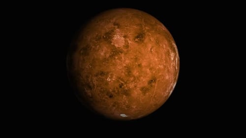 Detailed Brown Planet Rotating in Empty Space