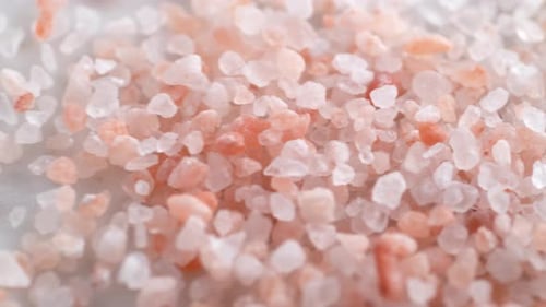 Pile of Pink Himalayan Salt Crystals Close Up