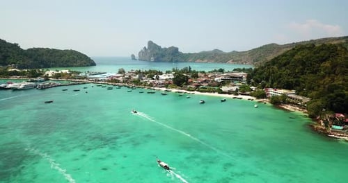 Stunning Tropical Bay Aerial View with Turquoise Waters