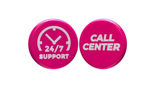 Pink Support 247 3D Icon Nahtlos rotiertes V5