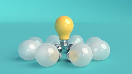 3d Outstanding Light Bulb Among on Lights